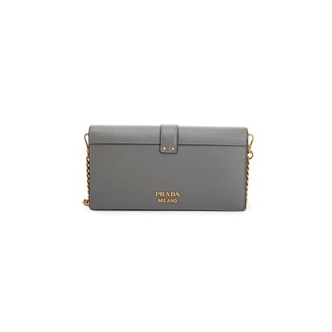 prada city calf cahier wallet on chain